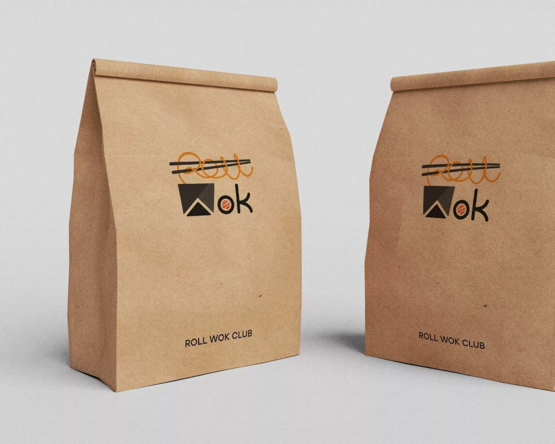 Создание дизайна упаковки суши-бара «Roll Wok Club» в Струнино
